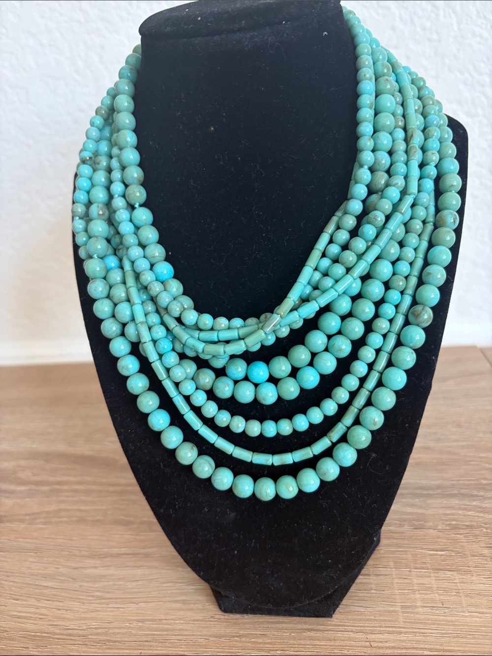 Premier Designs Turquoise Colored Multi-Strand Beaded Necklace